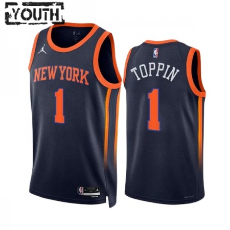 Dres New York Knicks Obi Toppin 1 Jordan 2022-23 Statement Edition Navy Swingman - Dječji
